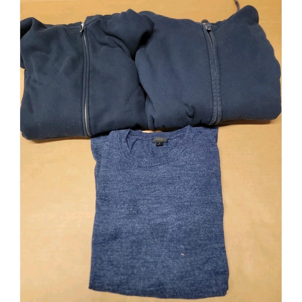 J.CREW Mens Sweater And 2 Land's End Hoodies Excellent Condition!